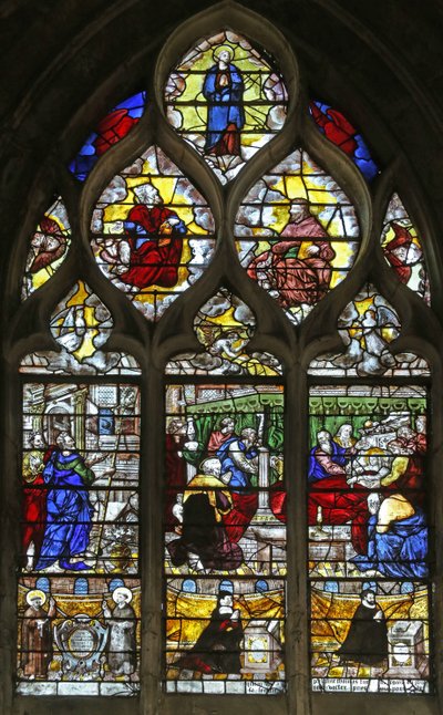 Window depicting the Death of the Virgin Mary by French School