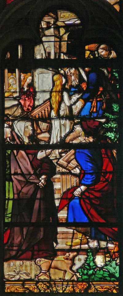 Window depicting a scene from the Life of the Virgin Mary: the Presentation in the Temple by French School