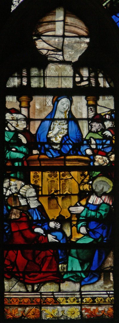 Window depicting a scene from the life of St Mary Magdalene - the saint preaching by French School