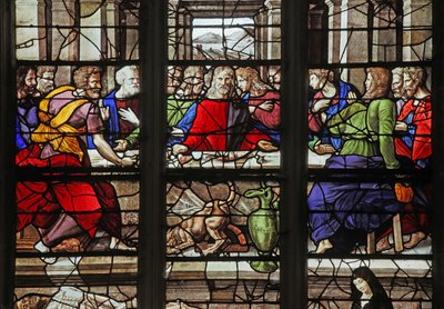 Window depicting the Last Supper by French School