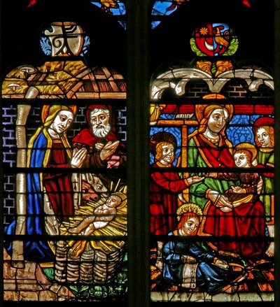 The Nativity; Mary Cleophas and child Apostles by French School