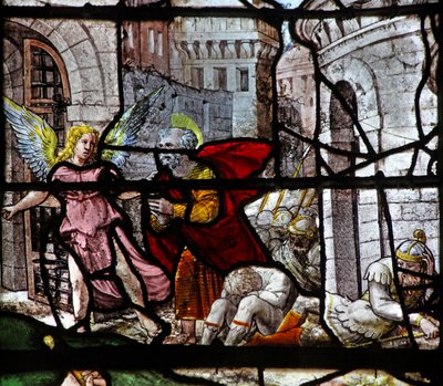 Window depicting St Peter Led Out of Prison by an Angel by French School