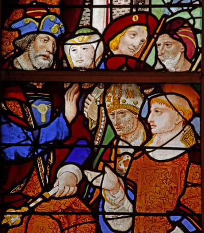 Window depicting a scene from the life of St Vincent: the saint before the Emperor Dacien by French School