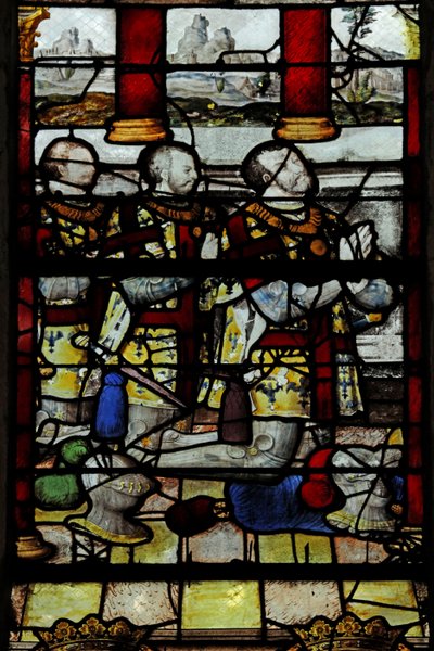 Window depicting the sons of Anne de Montmorency by French School