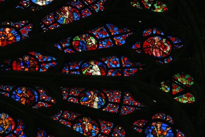 Window w141 depicting a section of the west rose window by French School