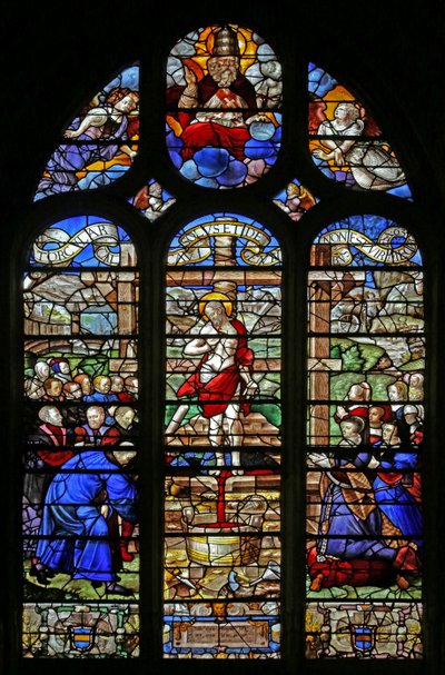 Window depicting the Mystic Press; Donor Jean le Teillieur des Ebrieux by French School
