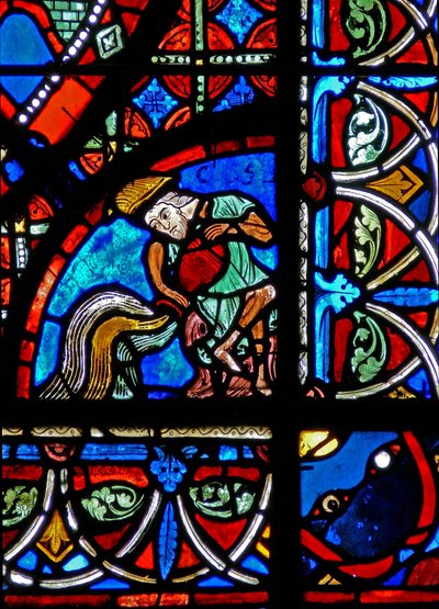 Window w15 depicting donors - watercarriers by French School
