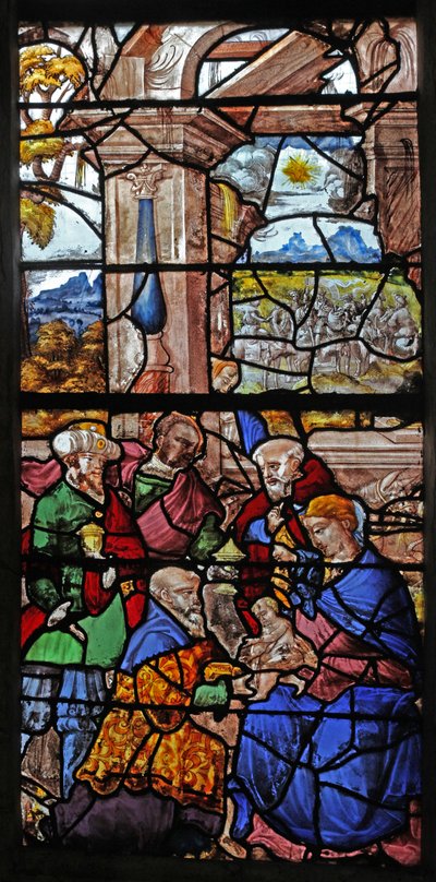 Window depicting the Adoration of the Magi by French School