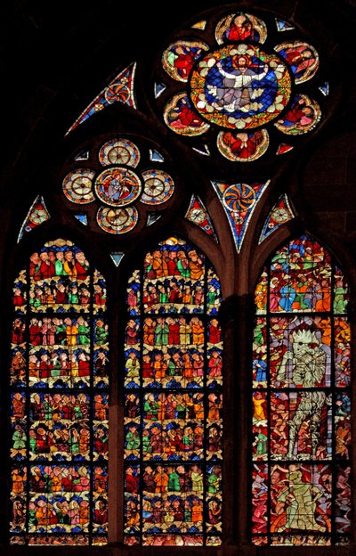 Window w16 depicting the Last Judgement by French School