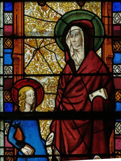 Window w17 depicting St Anne and the Virgin Mary by French School