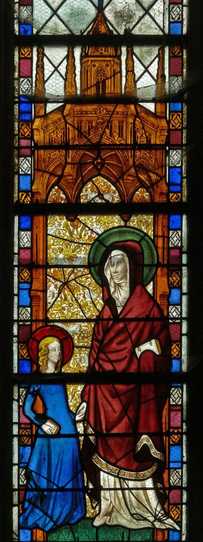 Window w17 depicting St Anne and the Virgin Mary by French School