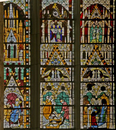 Window depicting scenes from the life of St Stephen and the Story of his relics by French School