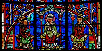 Window w19 depicting St Nicholas becomes Bishop of Myra by French School