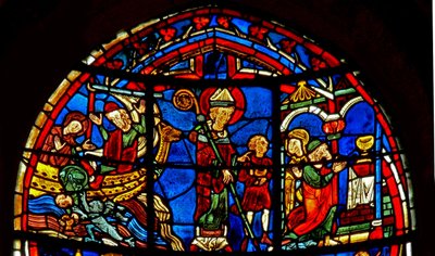 Window w19 depicting St Nicholas saves a child by French School