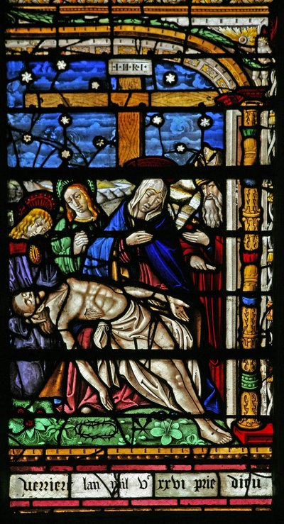 Window 19 depicting the Pieta by French School