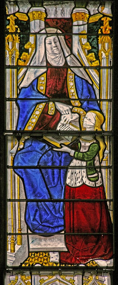 Window depicting St Anne Teaching the Virgin to read by French School