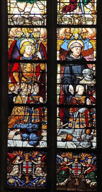 Window depicting St Michael and St Guillaume with Montmorency donors by French School