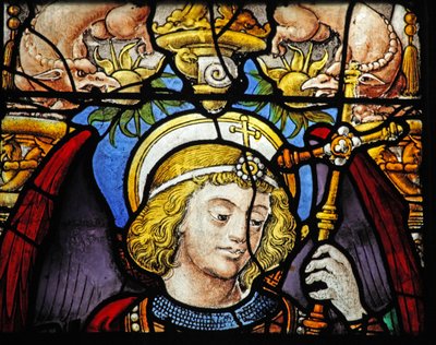 Window depicting St Michael and a donor by French School