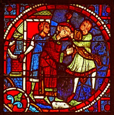 Window depicting St Stephen is led off to be stoned by French School