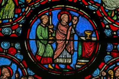 Scene from the Life of St Martin: Celebrating Mass (Window W1) by French School