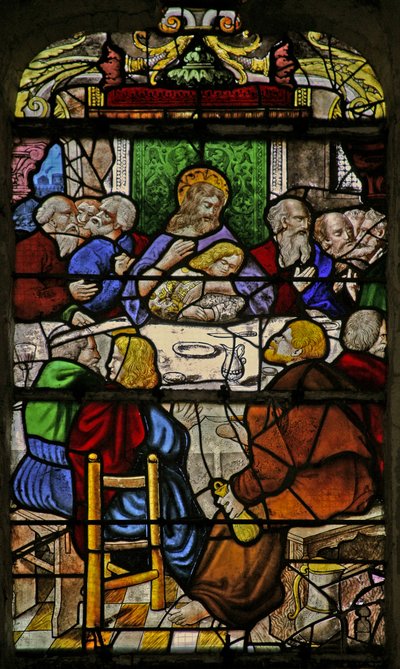 Window w1 depicting the Last Supper by French School