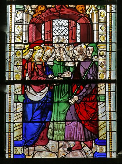 Window depicting the Marriage of the Virgin Mary by French School