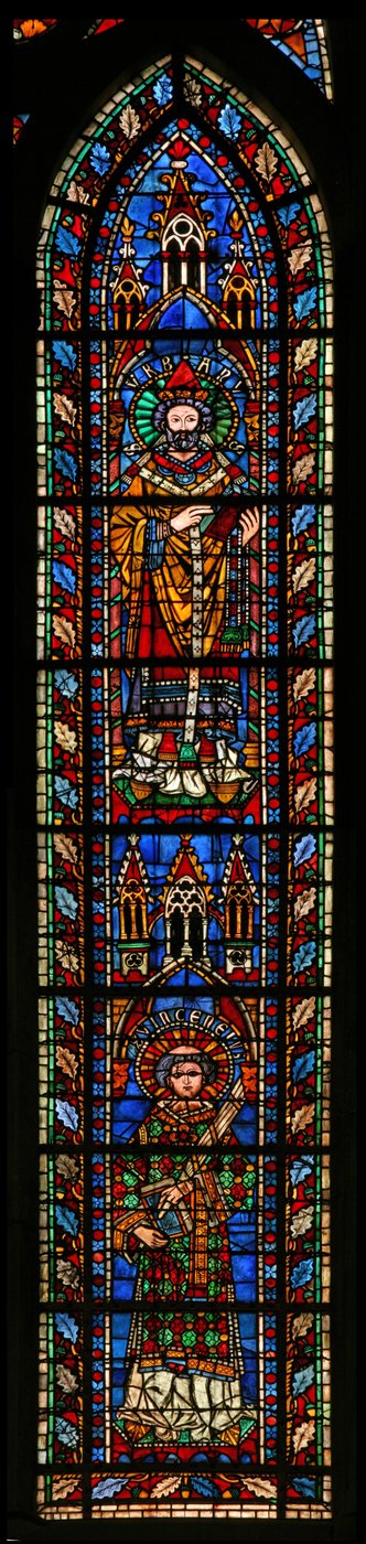 Window w201 depicting St Vincent and Urbain I by French School