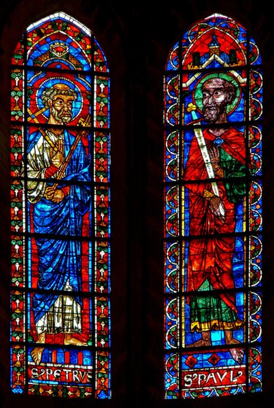 Window w202 depicting St Peter and St Paul by French School