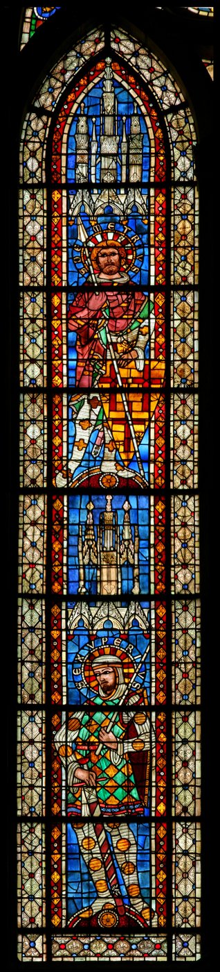 Window w203 depicting St Exupery and St Demetrius by French School