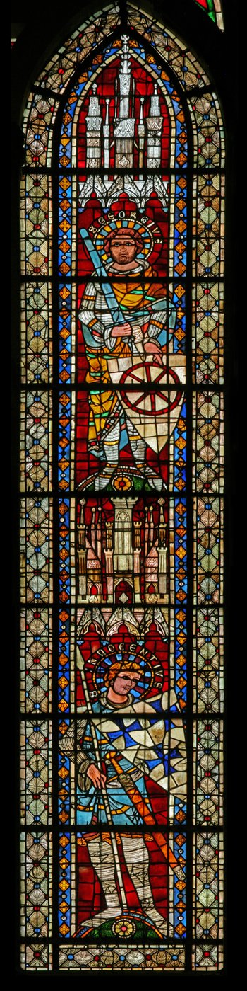 Window w203 depicting St George and St Innocent by French School