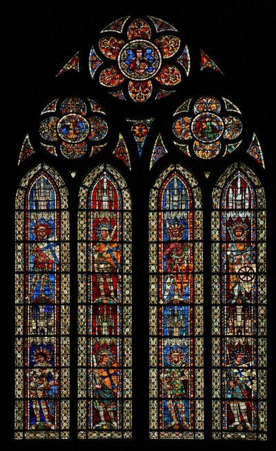 Window w203 depicting a saint knight by French School