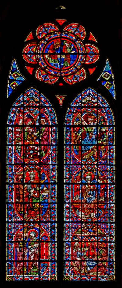 Window depicting the Annunciation and Childhood of Christ by French School