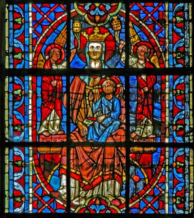 Window depicting the Virgin and Child with Angels by French School