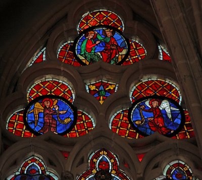 Window depicting the Coronation of the Virgin by French School