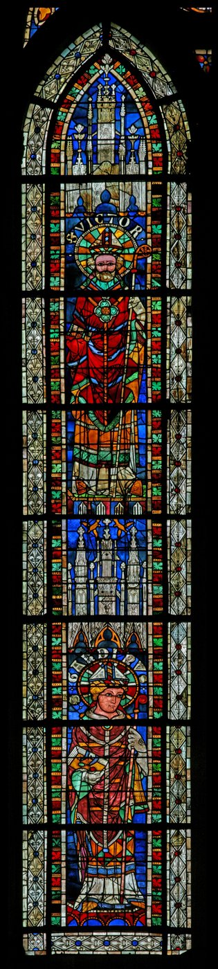 Window w207 depicting St Garonius and St Victor by French School