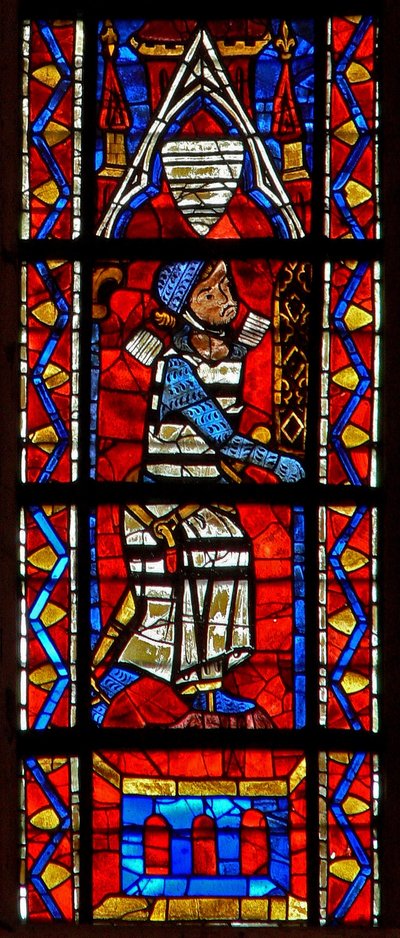 Window depicting a donor - knight by French School