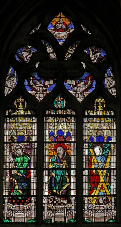 Window depicting St Peter, St Paul and St Andrew by French School