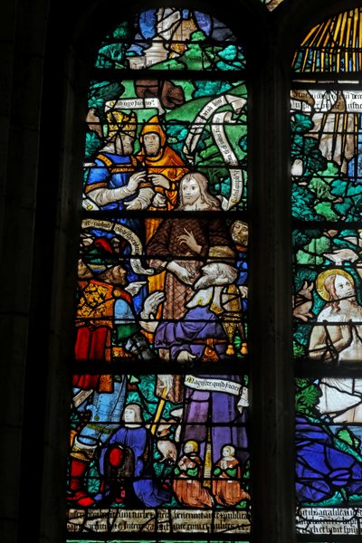 Window depicting St John the Baptist Being Interrogated by French School