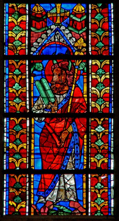 Window depicting Moses by French School