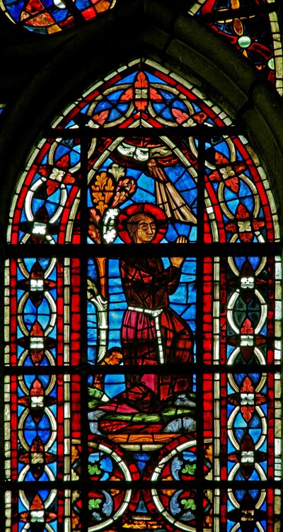 Window depicting St Helen Receives a Blessing by French School