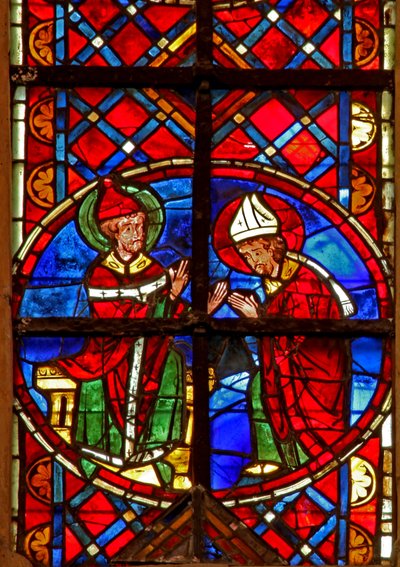 Window depicting St Peter sends St Denis to Gaul by French School
