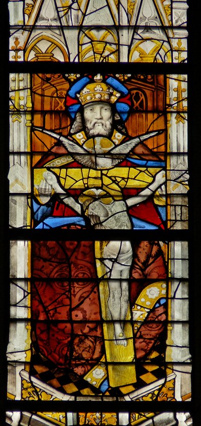 Window depicting the Trinity by French School