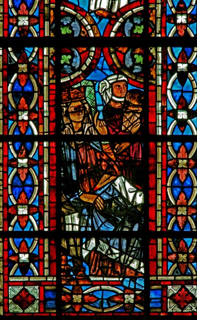Window depicting the Birth of St Helen: A Doctor Attends by French School