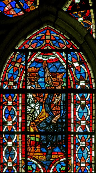 Window depicting the Death of King Agiel by Divine Will by French School