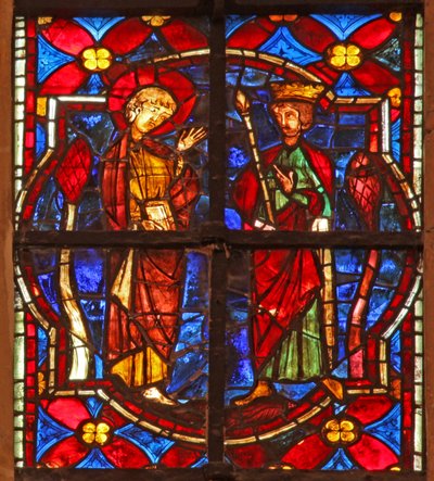 Window depicting St John the Baptist before Herod by French School
