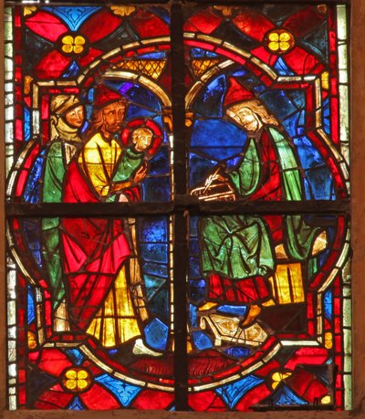 Window depicting St John the Baptist is enrolled by French School