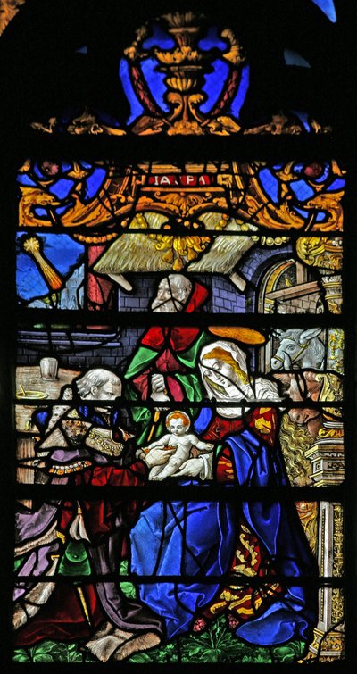 Window depicting the Adoration of the Magi by French School