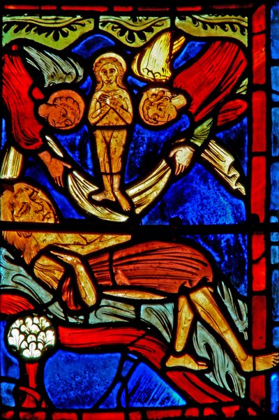 Window w21 depicting the death of St Mary the Egyptian by French School