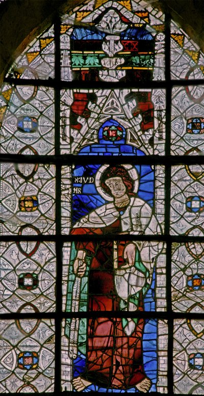 Window depicting St Judas Iscariot (a rare depiction of Judas as a saint) by French School