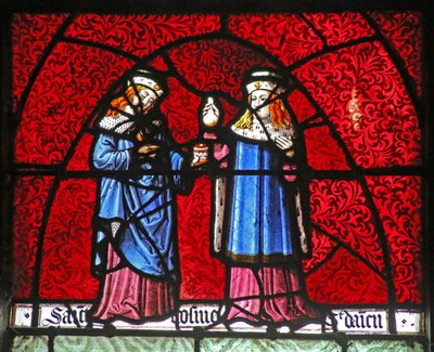 Window depicting St Cosmos and St Damian by French School
